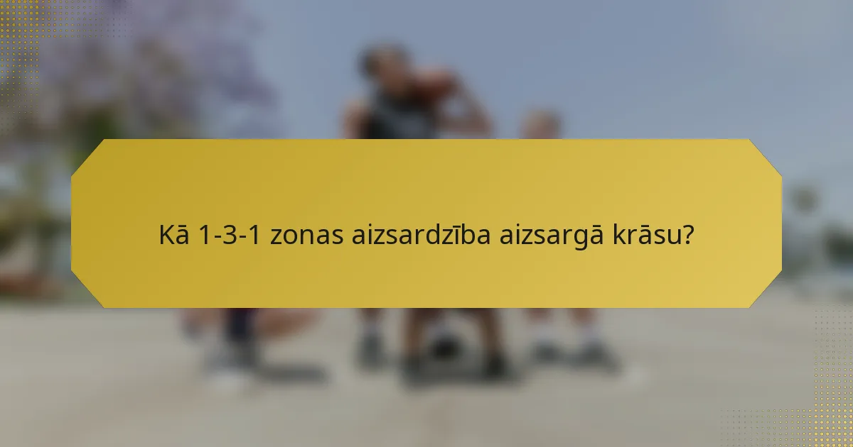 Kā 1-3-1 zonas aizsardzība aizsargā krāsu?