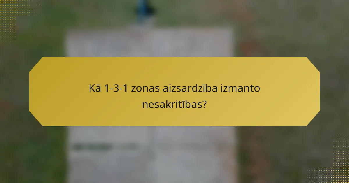 Kā 1-3-1 zonas aizsardzība izmanto nesakritības?