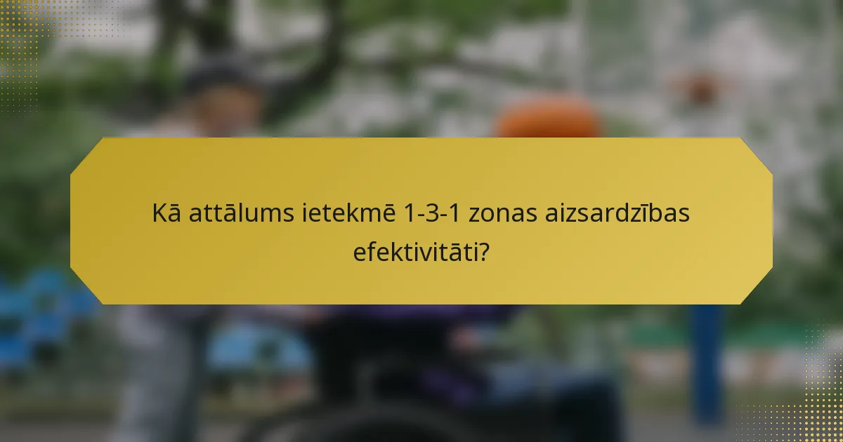 Kā attālums ietekmē 1-3-1 zonas aizsardzības efektivitāti?