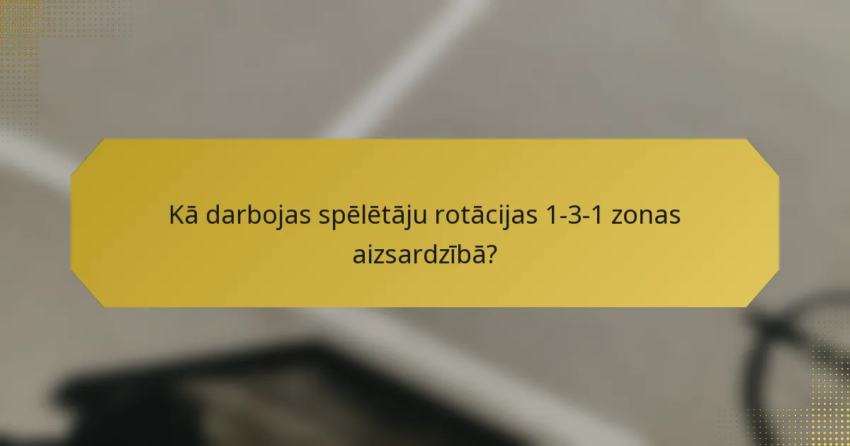 Kā darbojas spēlētāju rotācijas 1-3-1 zonas aizsardzībā?